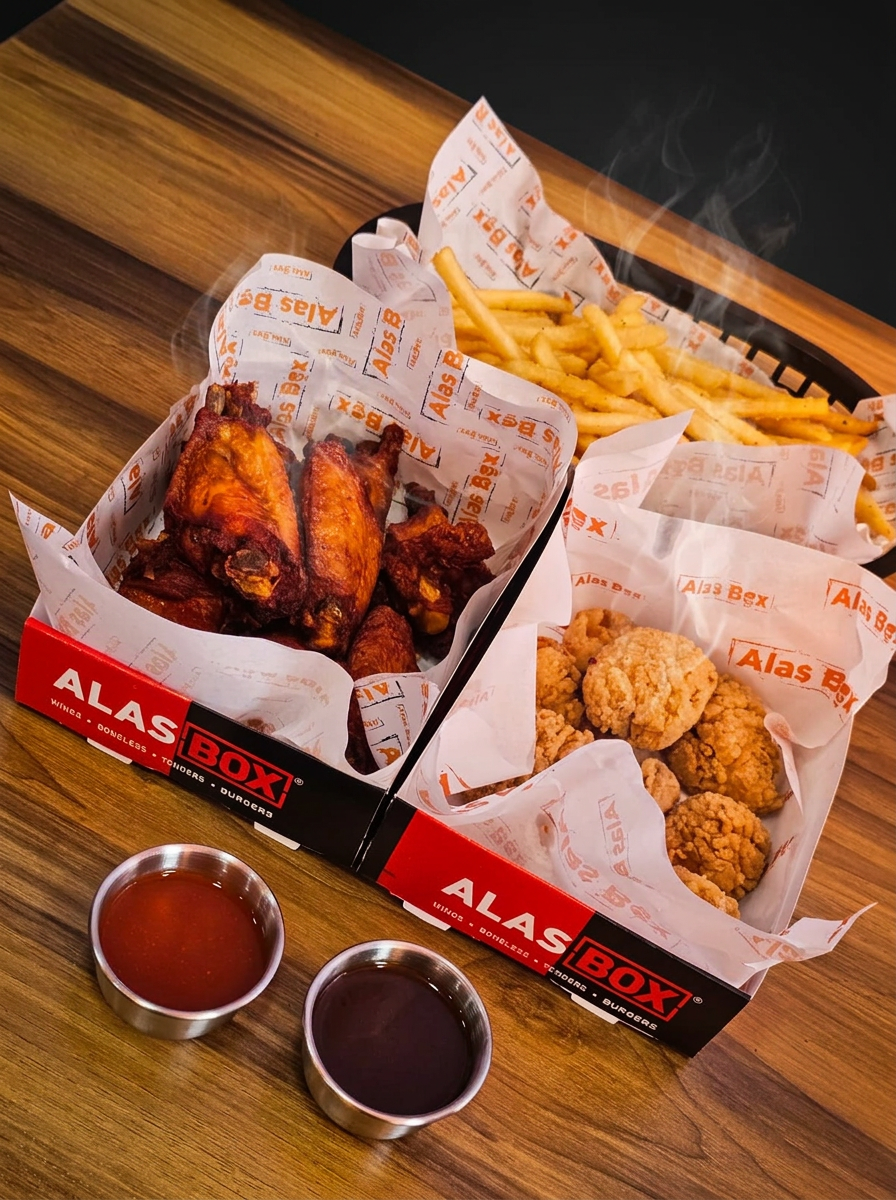 Orden de alitas de pollo con salsa BBQ de Alas Box